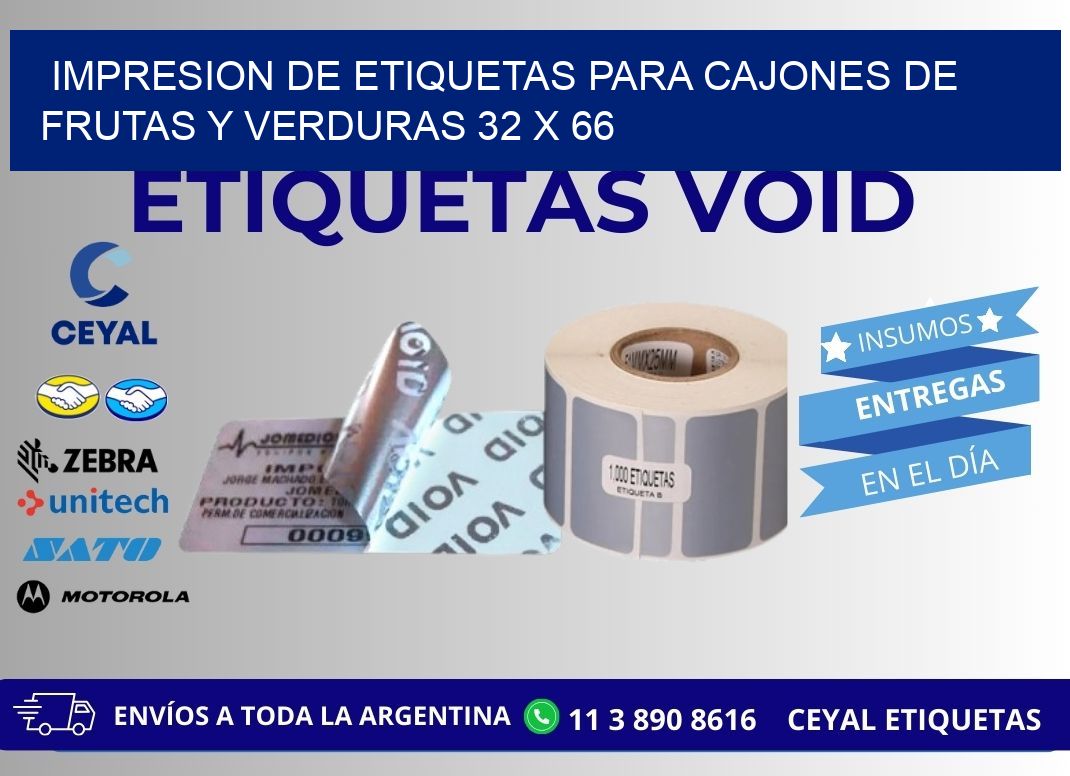 IMPRESION DE ETIQUETAS PARA CAJONES DE FRUTAS Y VERDURAS 32 x 66