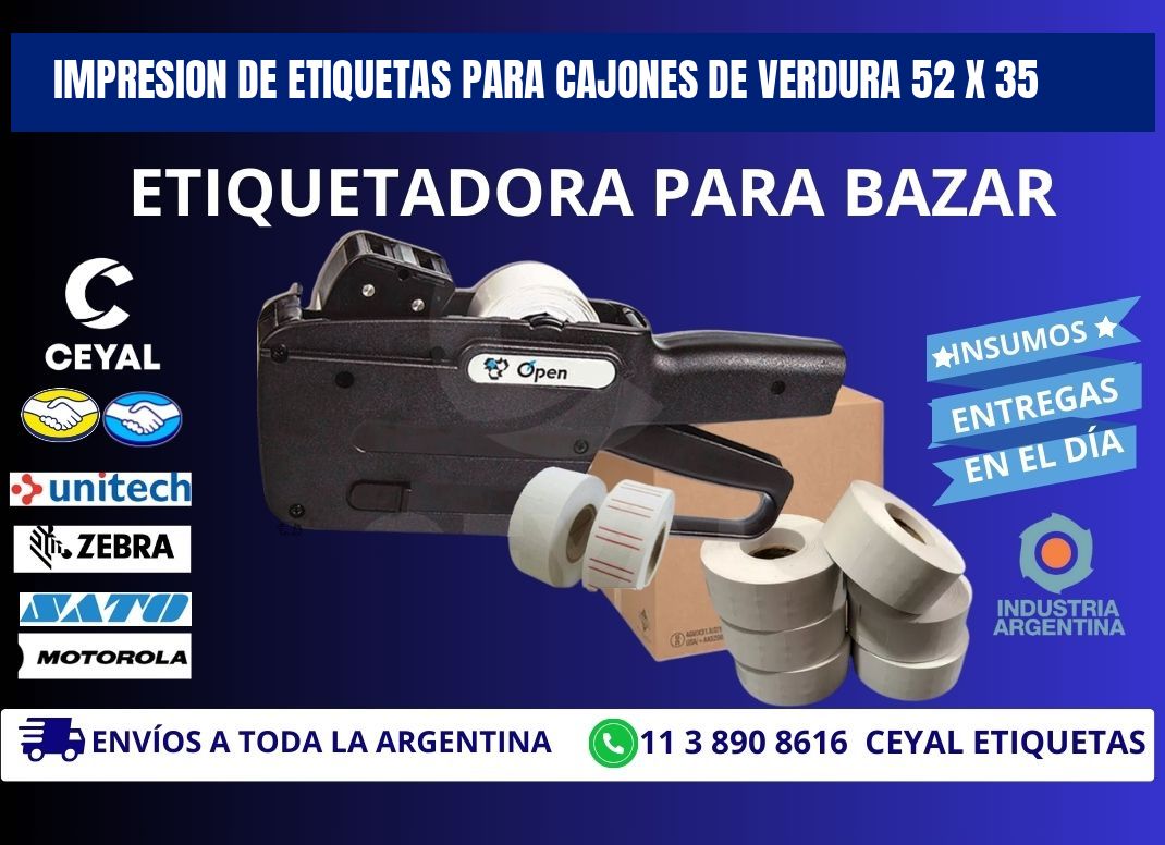 IMPRESION DE ETIQUETAS PARA CAJONES DE VERDURA 52 x 35