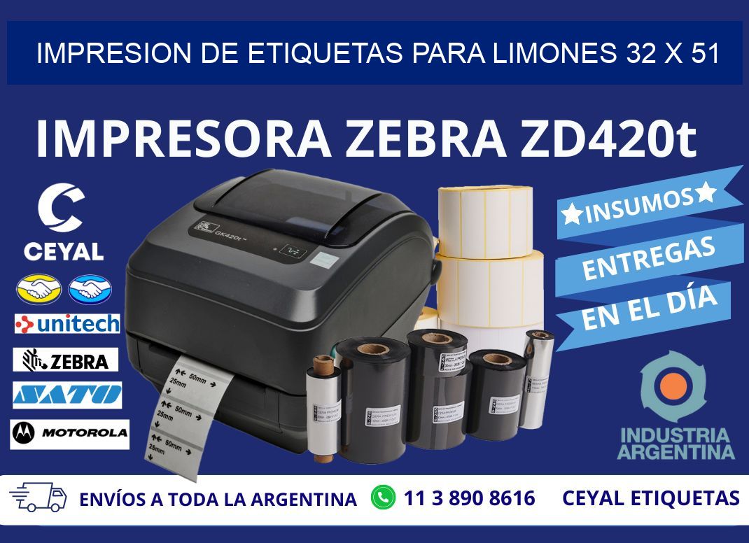 IMPRESION DE ETIQUETAS PARA LIMONES 32 x 51