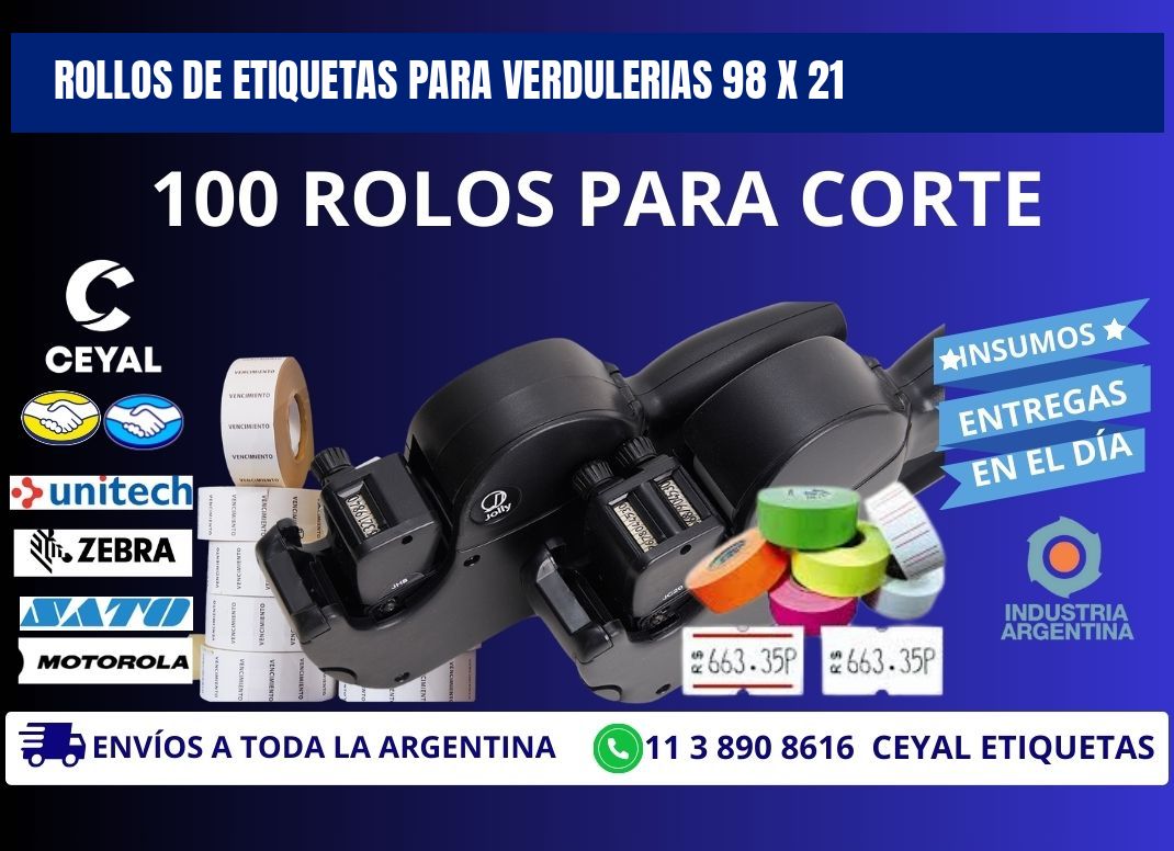 ROLLOS DE ETIQUETAS PARA VERDULERIAS 98 x 21