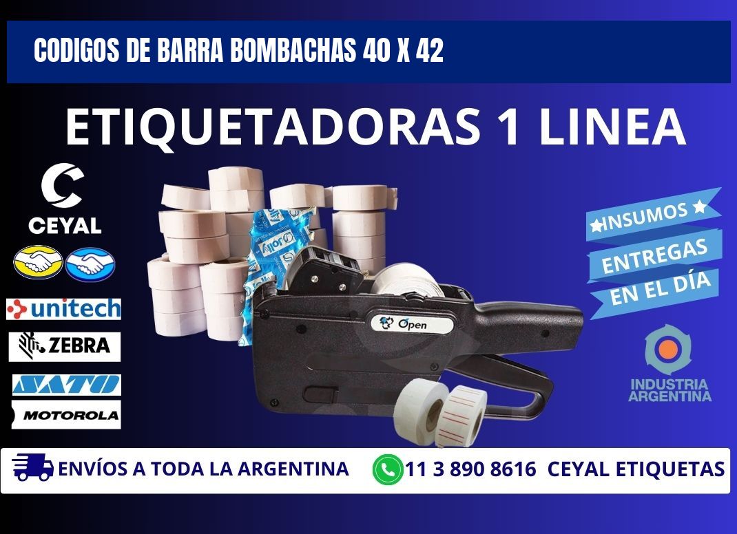 CODIGOS DE BARRA BOMBACHAS 40 x 42