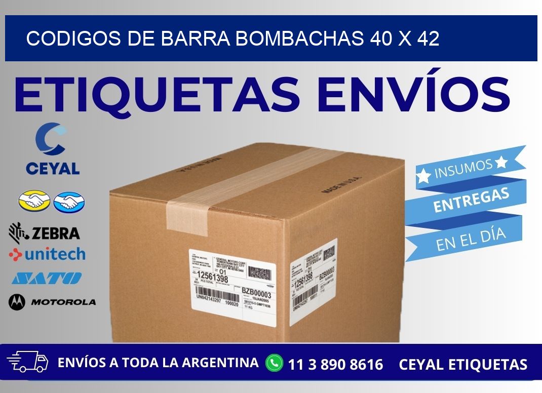 CODIGOS DE BARRA BOMBACHAS 40 x 42