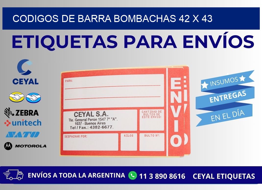 CODIGOS DE BARRA BOMBACHAS 42 x 43