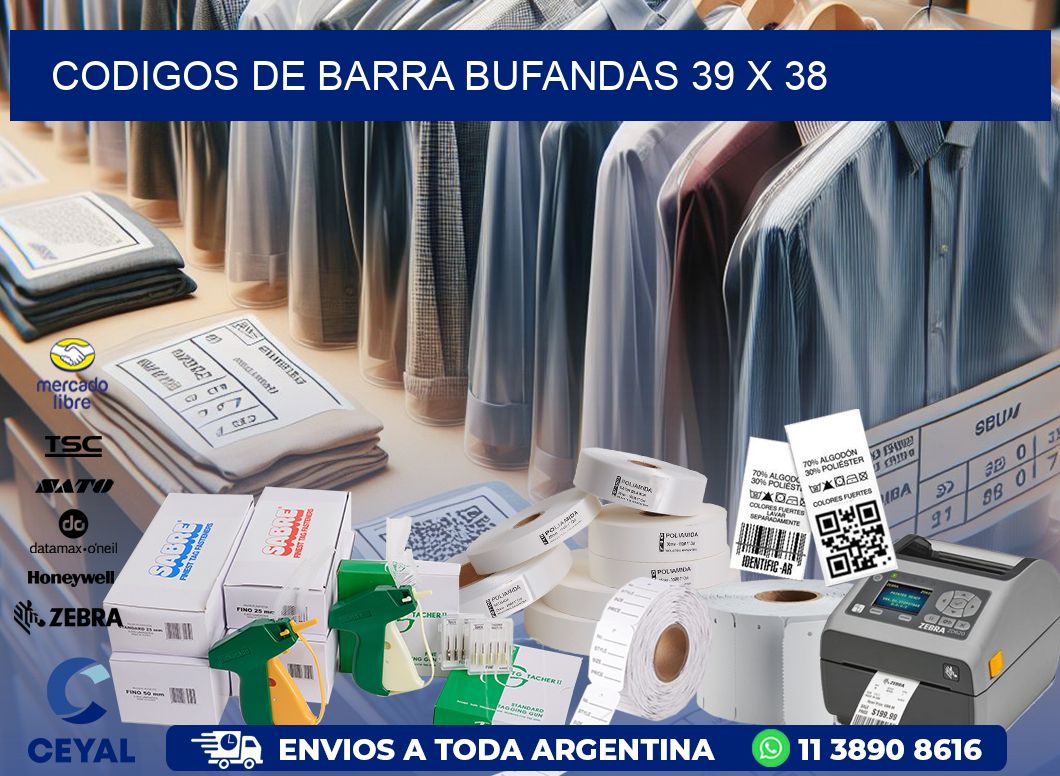 CODIGOS DE BARRA BUFANDAS 39 x 38