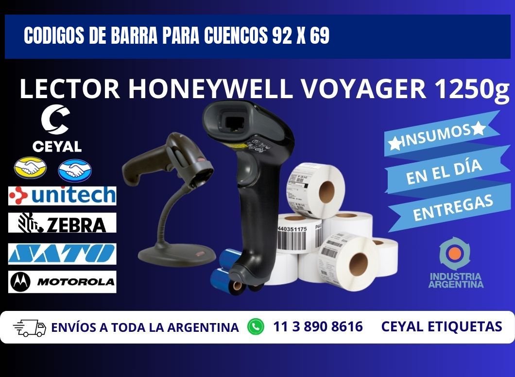 CODIGOS DE BARRA PARA CUENCOS 92 x 69