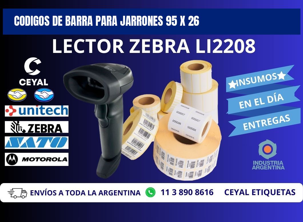 CODIGOS DE BARRA PARA JARRONES 95 x 26