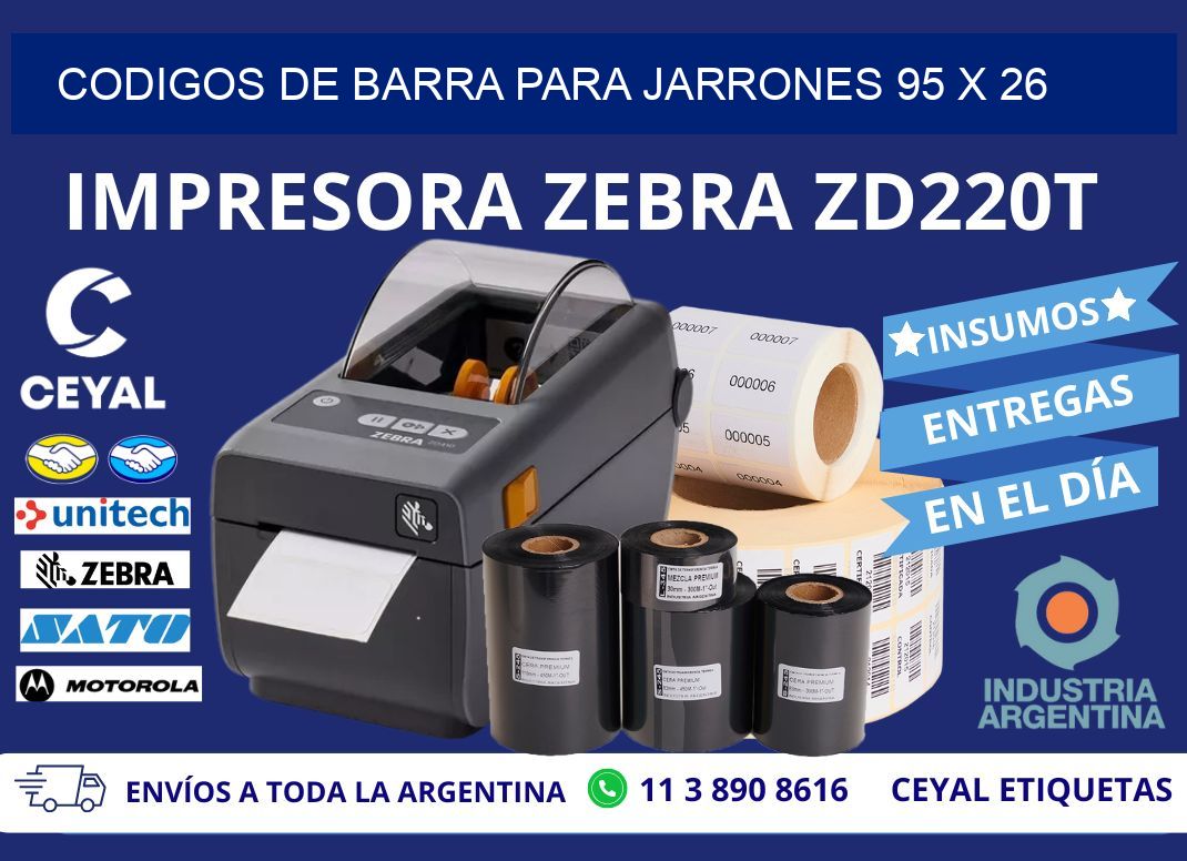 CODIGOS DE BARRA PARA JARRONES 95 x 26