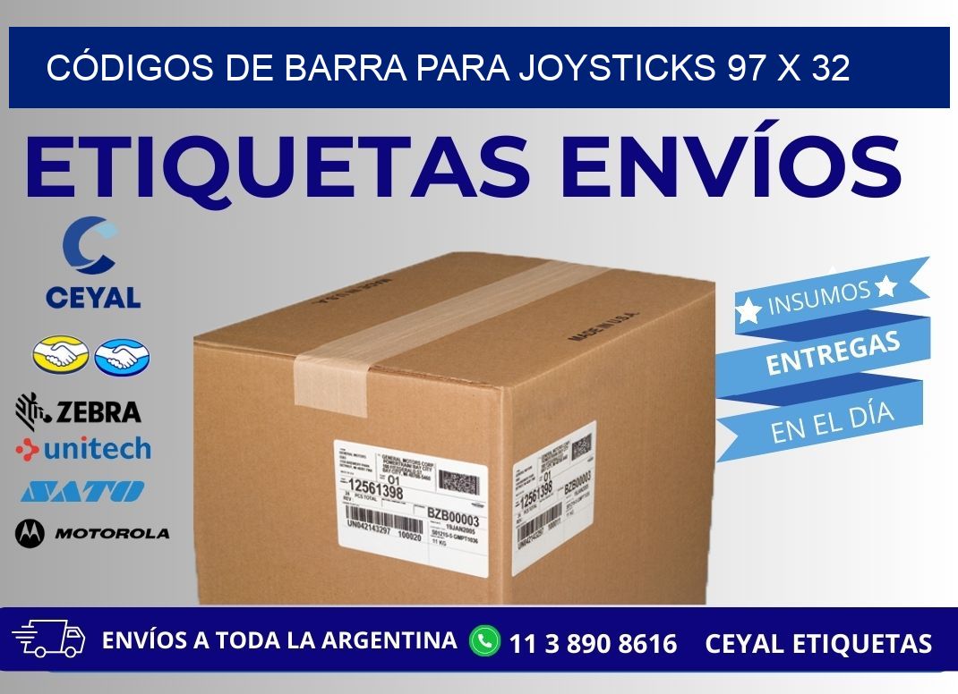 CÓDIGOS DE BARRA PARA JOYSTICKS 97 x 32