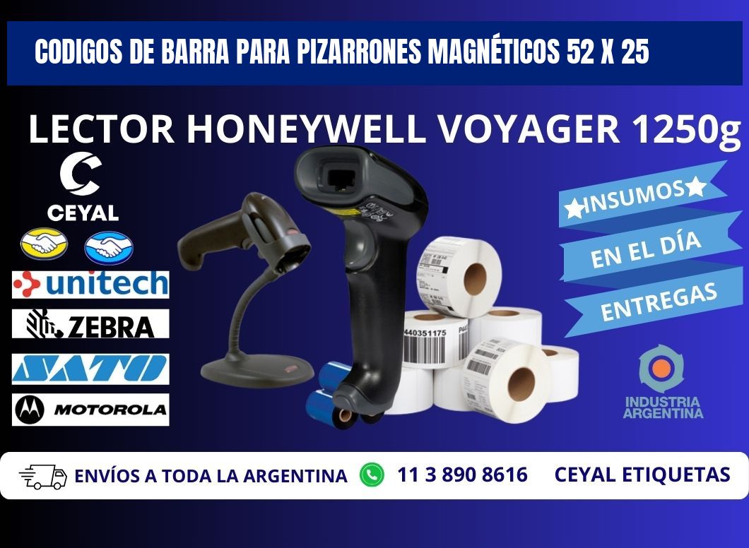 CODIGOS DE BARRA PARA PIZARRONES MAGNÉTICOS 52 x 25