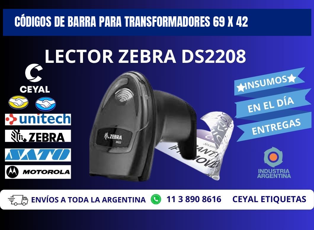 CÓDIGOS DE BARRA PARA TRANSFORMADORES 69 x 42
