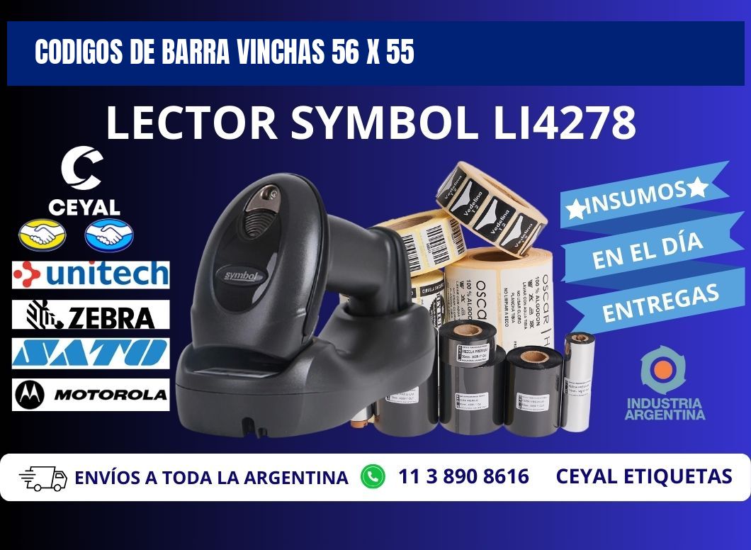 CODIGOS DE BARRA VINCHAS 56 x 55