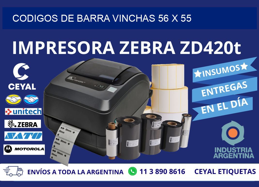 CODIGOS DE BARRA VINCHAS 56 x 55