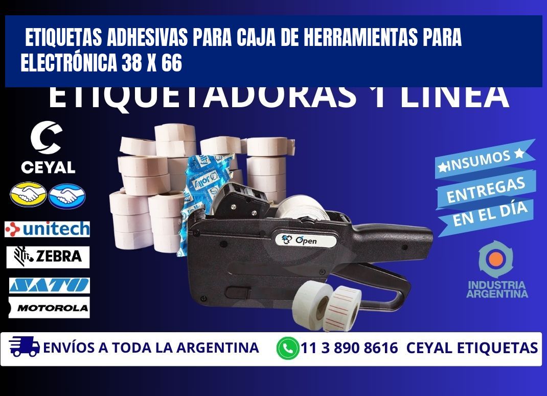 ETIQUETAS ADHESIVAS PARA CAJA DE HERRAMIENTAS PARA ELECTRÓNICA 38 x 66