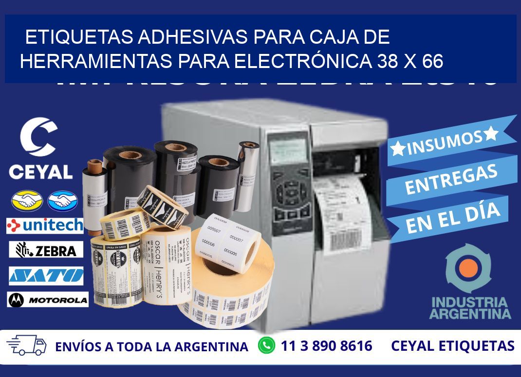 ETIQUETAS ADHESIVAS PARA CAJA DE HERRAMIENTAS PARA ELECTRÓNICA 38 x 66