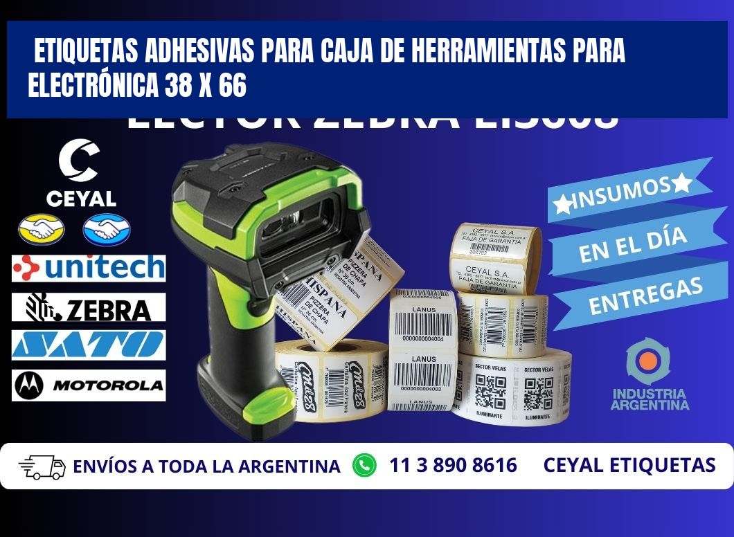 ETIQUETAS ADHESIVAS PARA CAJA DE HERRAMIENTAS PARA ELECTRÓNICA 38 x 66