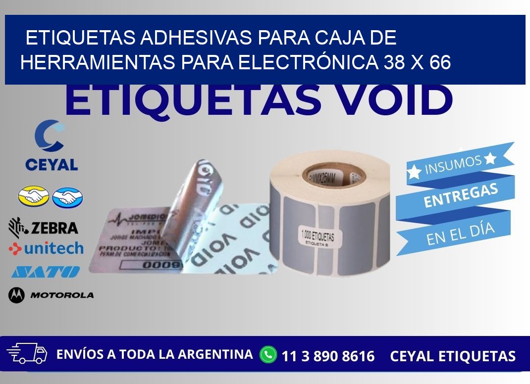 ETIQUETAS ADHESIVAS PARA CAJA DE HERRAMIENTAS PARA ELECTRÓNICA 38 x 66