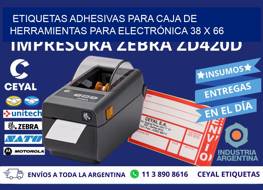 ETIQUETAS ADHESIVAS PARA CAJA DE HERRAMIENTAS PARA ELECTRÓNICA 38 x 66