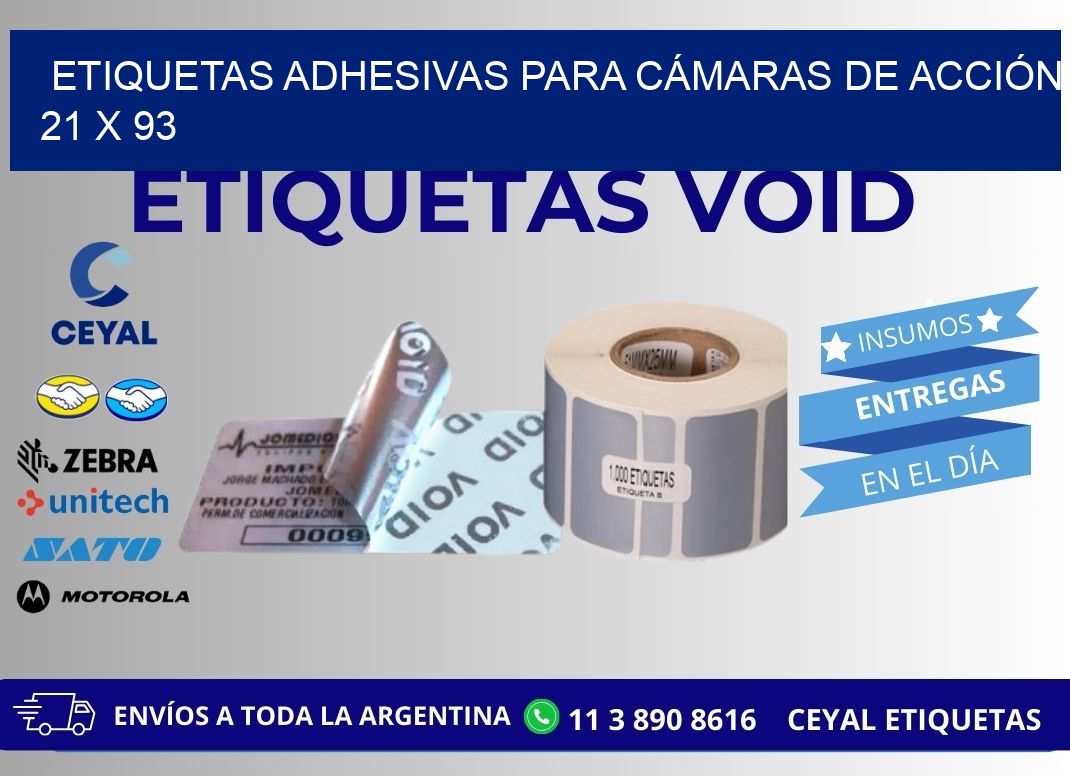 ETIQUETAS ADHESIVAS PARA CÁMARAS DE ACCIÓN 21 x 93
