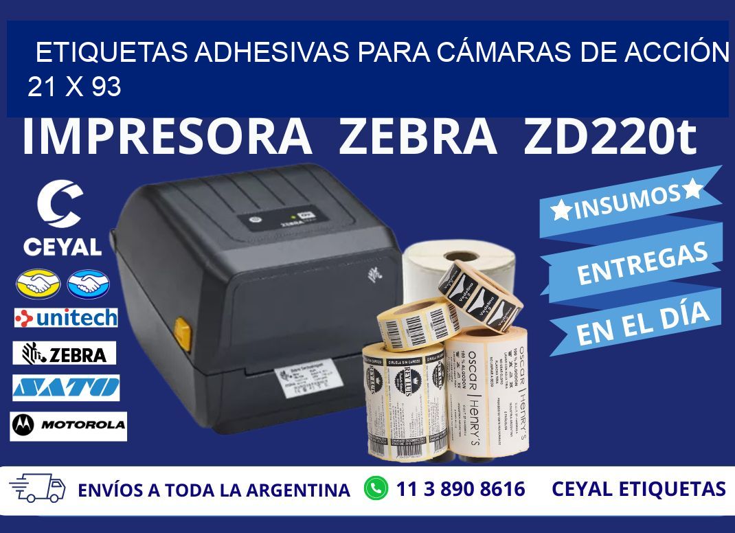 ETIQUETAS ADHESIVAS PARA CÁMARAS DE ACCIÓN 21 x 93