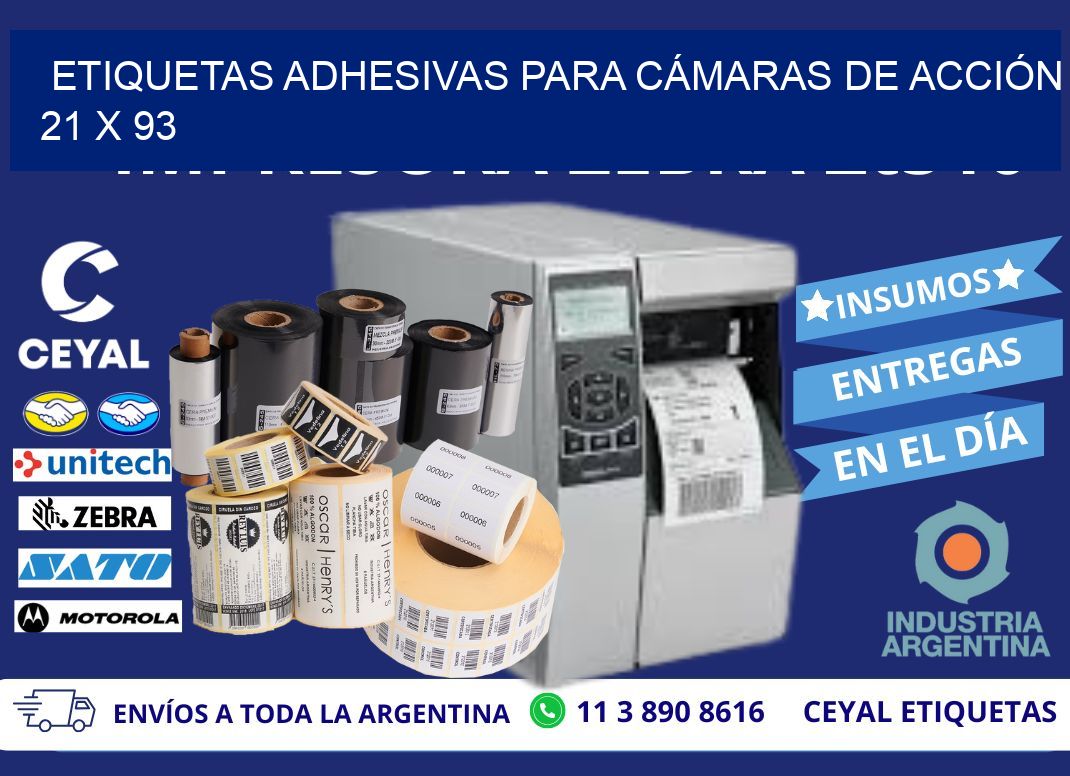ETIQUETAS ADHESIVAS PARA CÁMARAS DE ACCIÓN 21 x 93