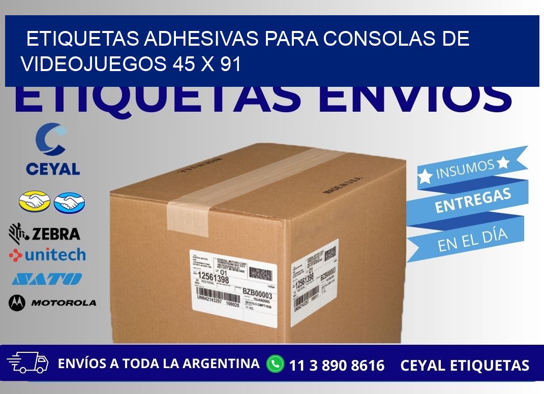 ETIQUETAS ADHESIVAS PARA CONSOLAS DE VIDEOJUEGOS 45 x 91