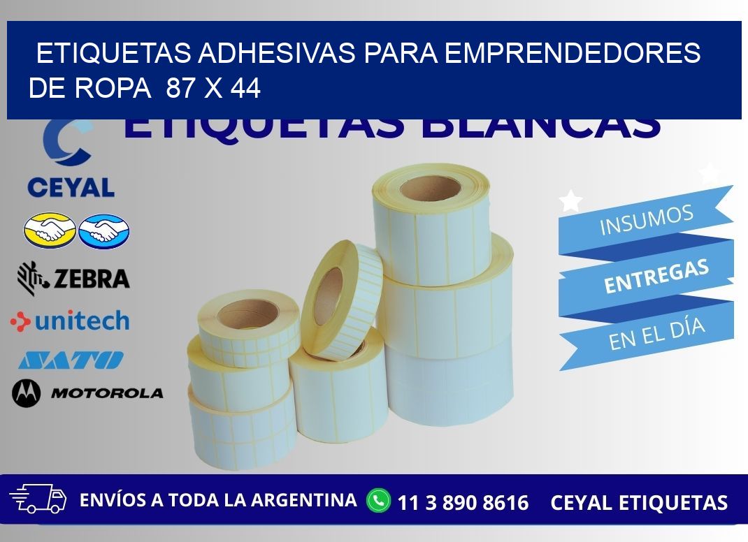 ETIQUETAS ADHESIVAS PARA EMPRENDEDORES DE ROPA  87 x 44