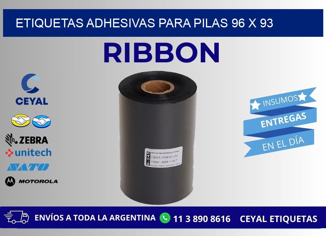 ETIQUETAS ADHESIVAS PARA PILAS 96 x 93