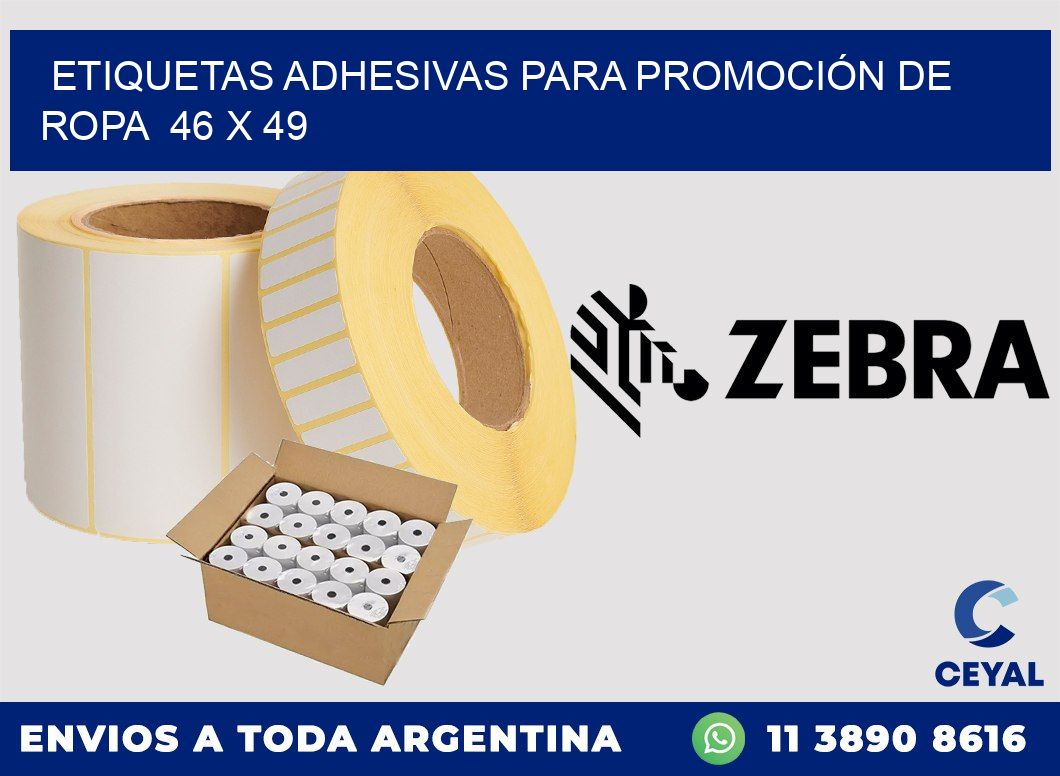 ETIQUETAS ADHESIVAS PARA PROMOCIÓN DE ROPA 46 x 49