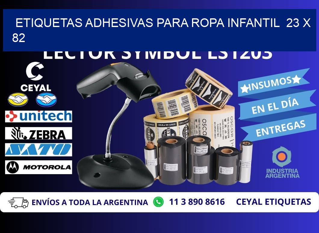 ETIQUETAS ADHESIVAS PARA ROPA INFANTIL 23 x 82