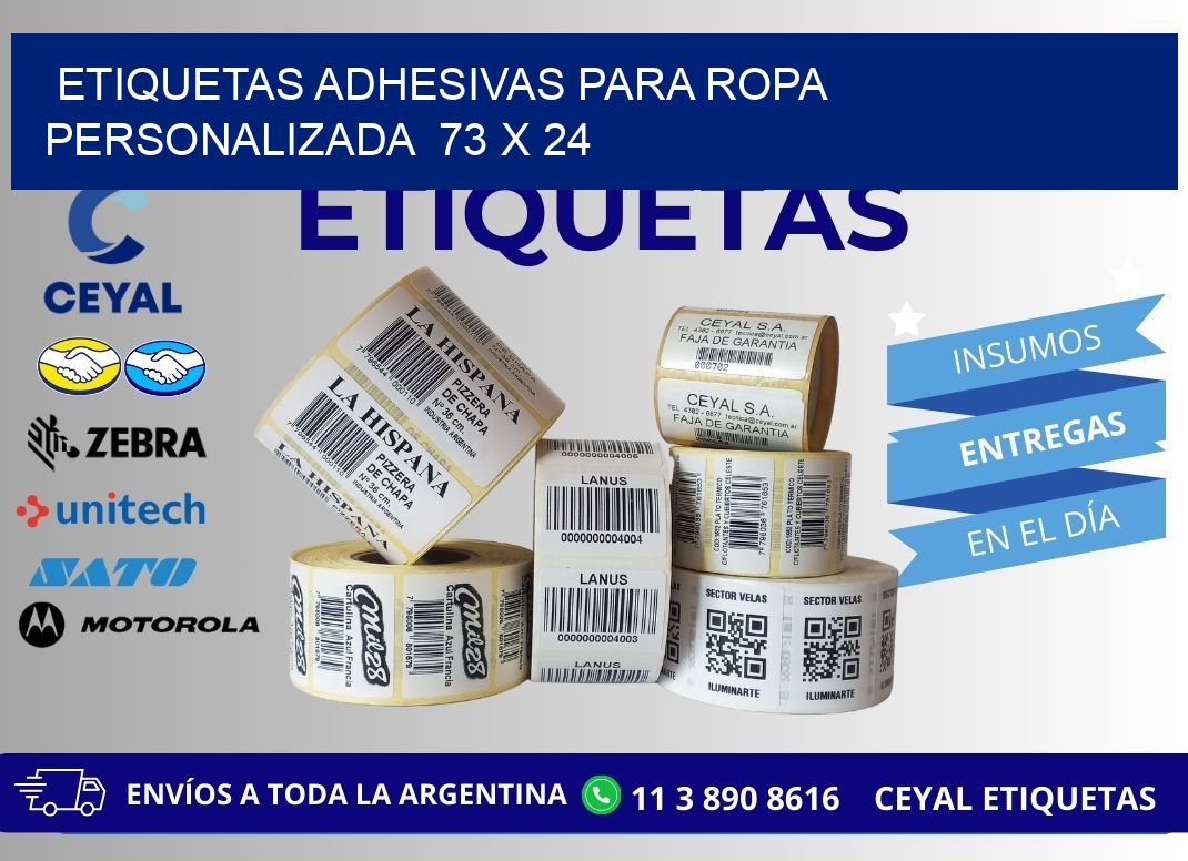 ETIQUETAS ADHESIVAS PARA ROPA PERSONALIZADA 73 x 24