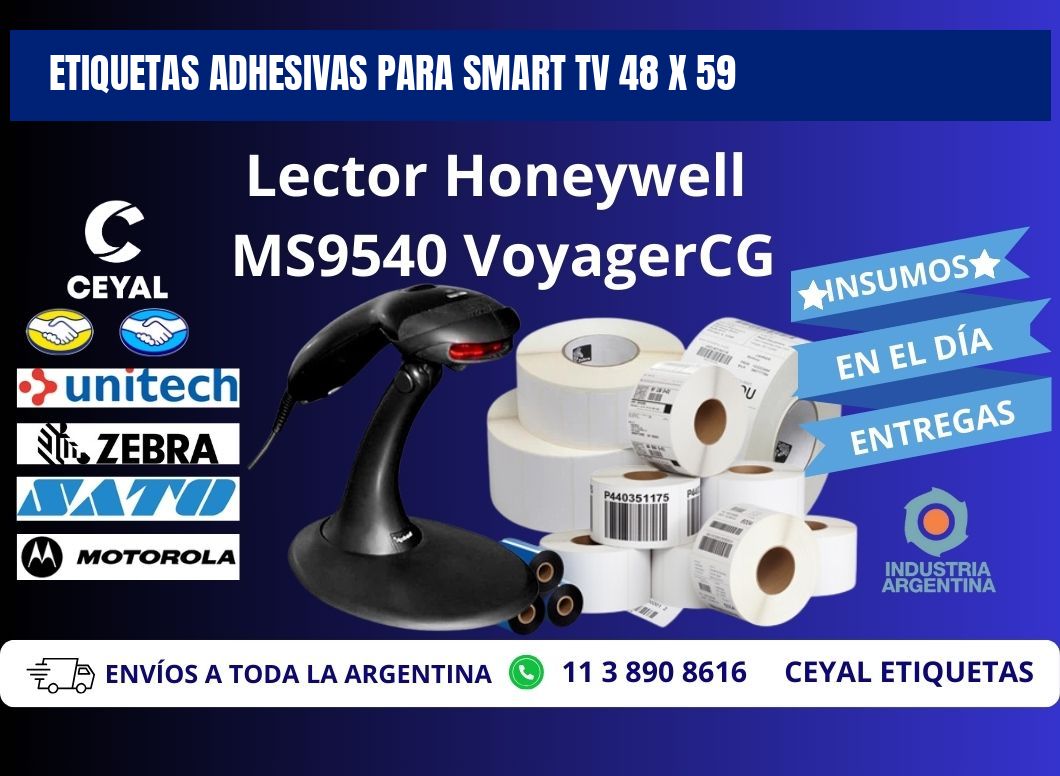 ETIQUETAS ADHESIVAS PARA SMART TV 48 x 59