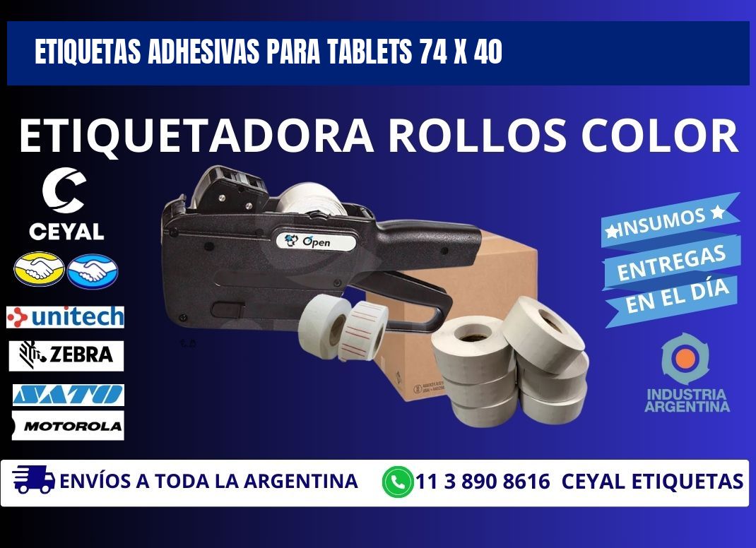ETIQUETAS ADHESIVAS PARA TABLETS 74 x 40