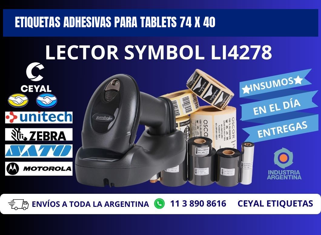 ETIQUETAS ADHESIVAS PARA TABLETS 74 x 40