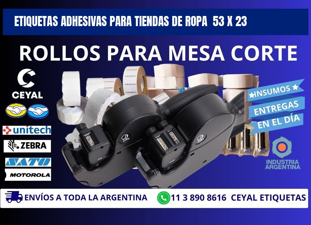 ETIQUETAS ADHESIVAS PARA TIENDAS DE ROPA 53 x 23
