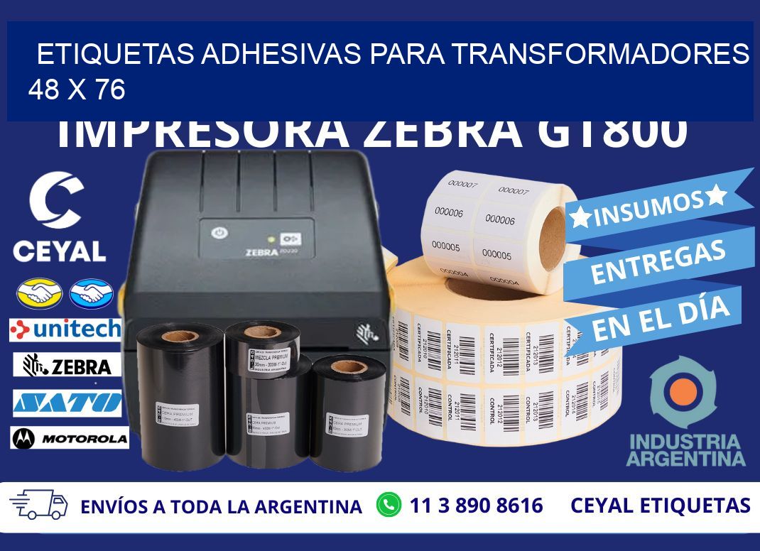 ETIQUETAS ADHESIVAS PARA TRANSFORMADORES 48 x 76