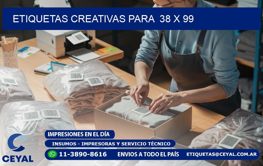 ETIQUETAS CREATIVAS PARA  38 x 99