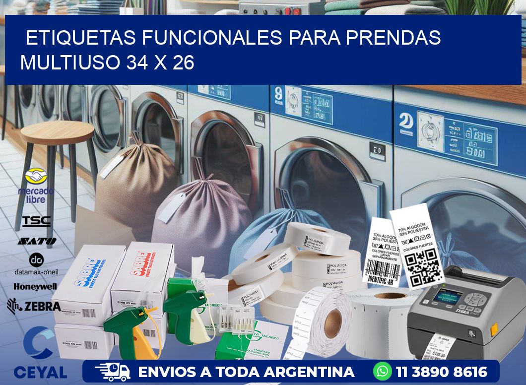 ETIQUETAS FUNCIONALES PARA PRENDAS MULTIUSO 34 x 26