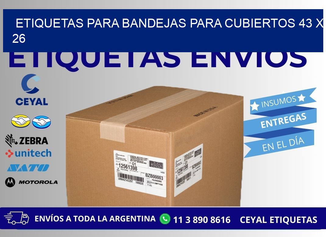 ETIQUETAS PARA BANDEJAS PARA CUBIERTOS 43 x 26