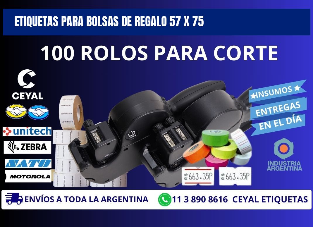 ETIQUETAS PARA BOLSAS DE REGALO 57 x 75