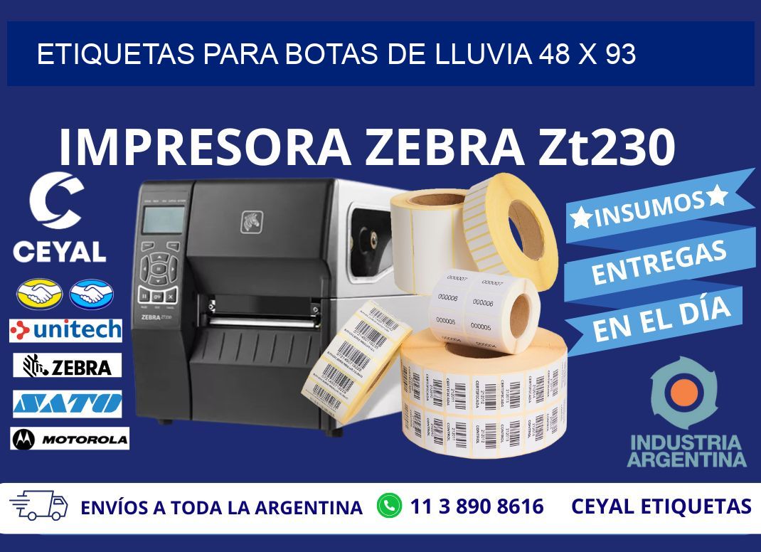 ETIQUETAS PARA BOTAS DE LLUVIA 48 x 93