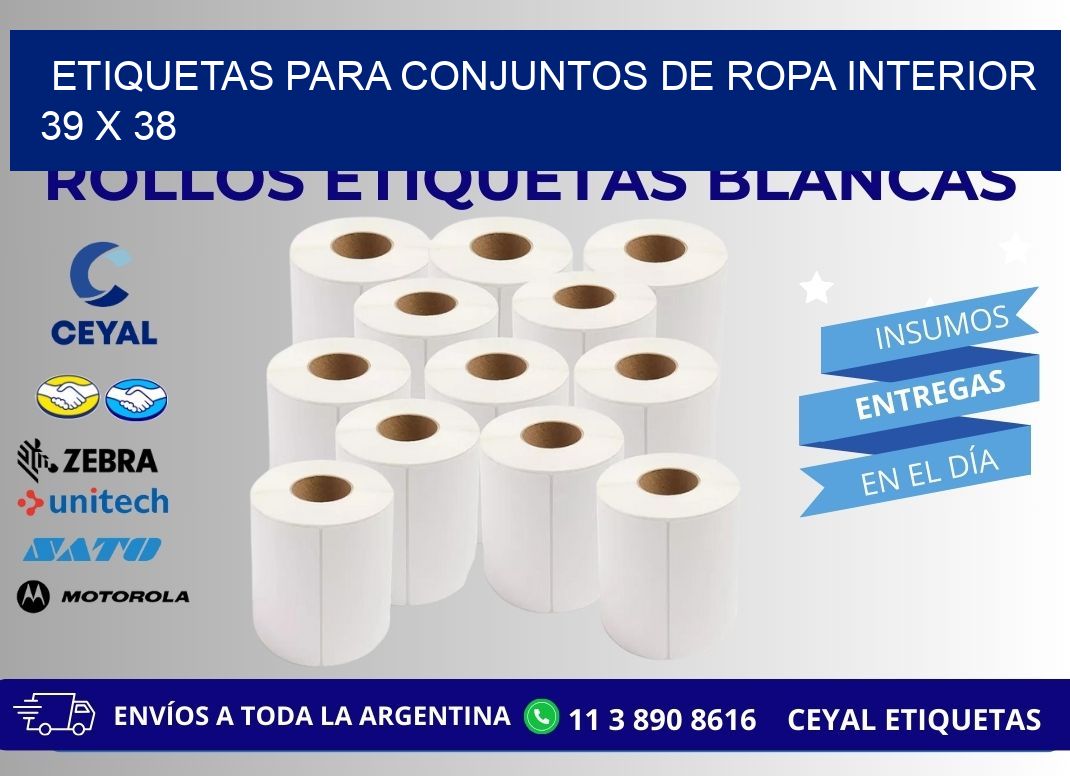 ETIQUETAS PARA CONJUNTOS DE ROPA INTERIOR 39 x 38
