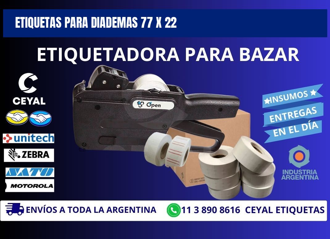 ETIQUETAS PARA DIADEMAS 77 x 22
