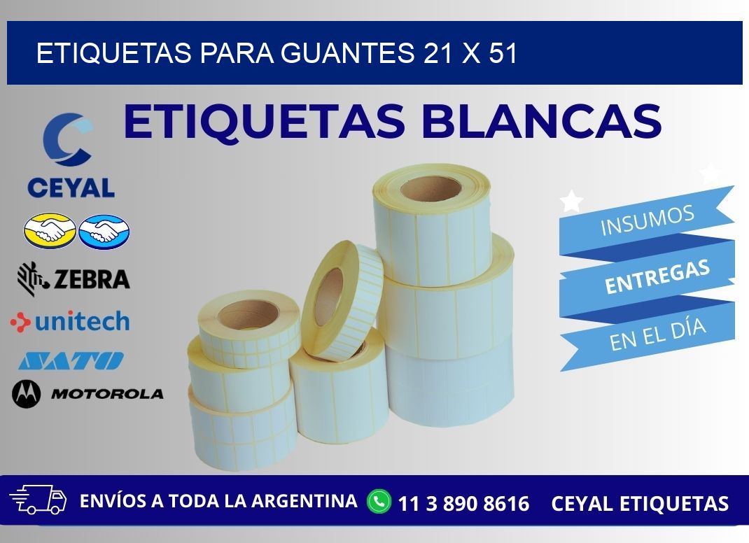 ETIQUETAS PARA GUANTES 21 x 51