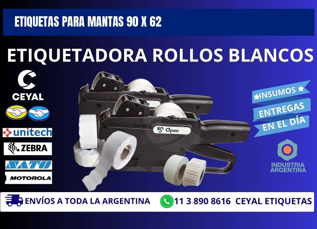 ETIQUETAS PARA MANTAS 90 x 62