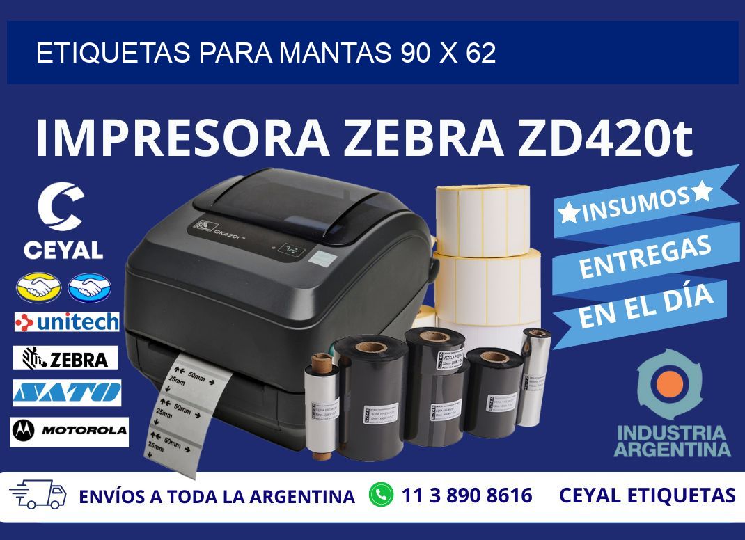 ETIQUETAS PARA MANTAS 90 x 62