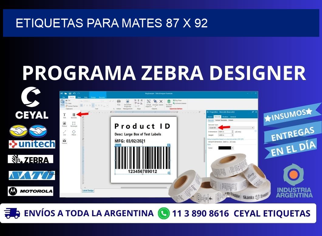 ETIQUETAS PARA MATES 87 x 92
