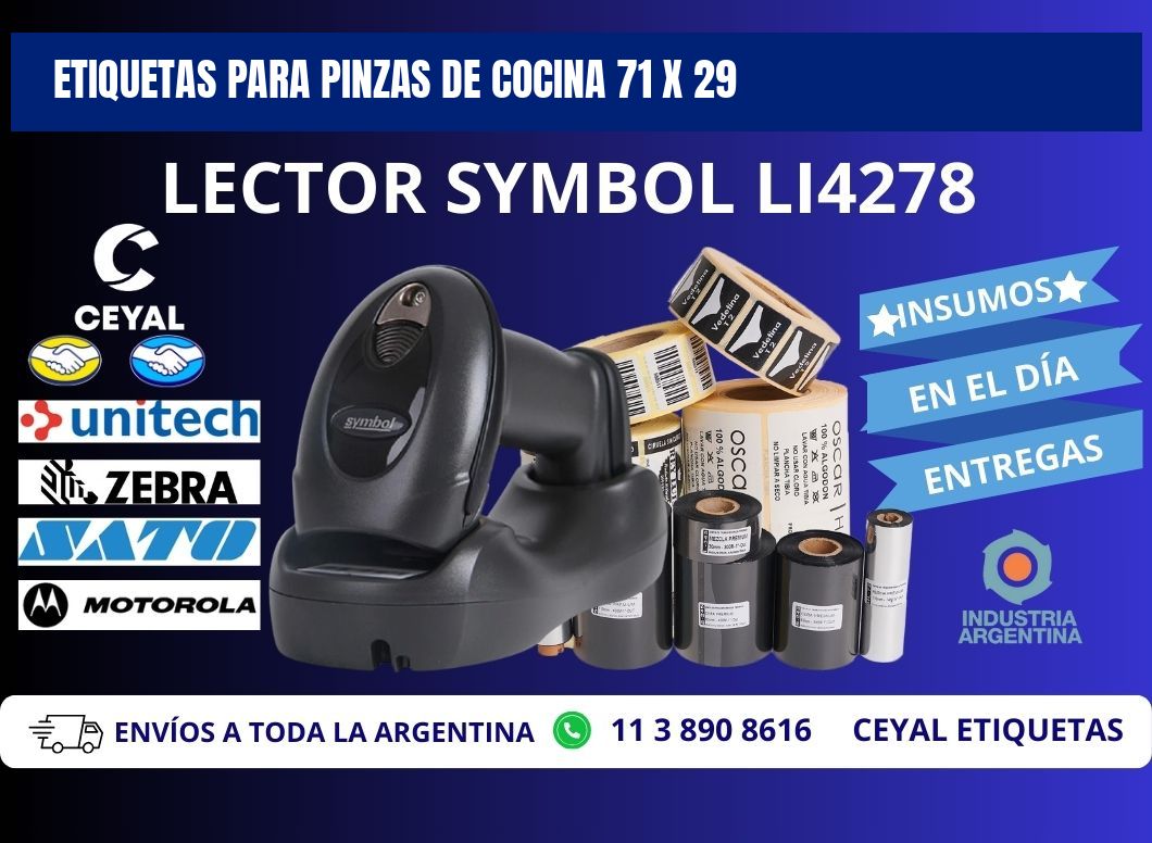 ETIQUETAS PARA PINZAS DE COCINA 71 x 29