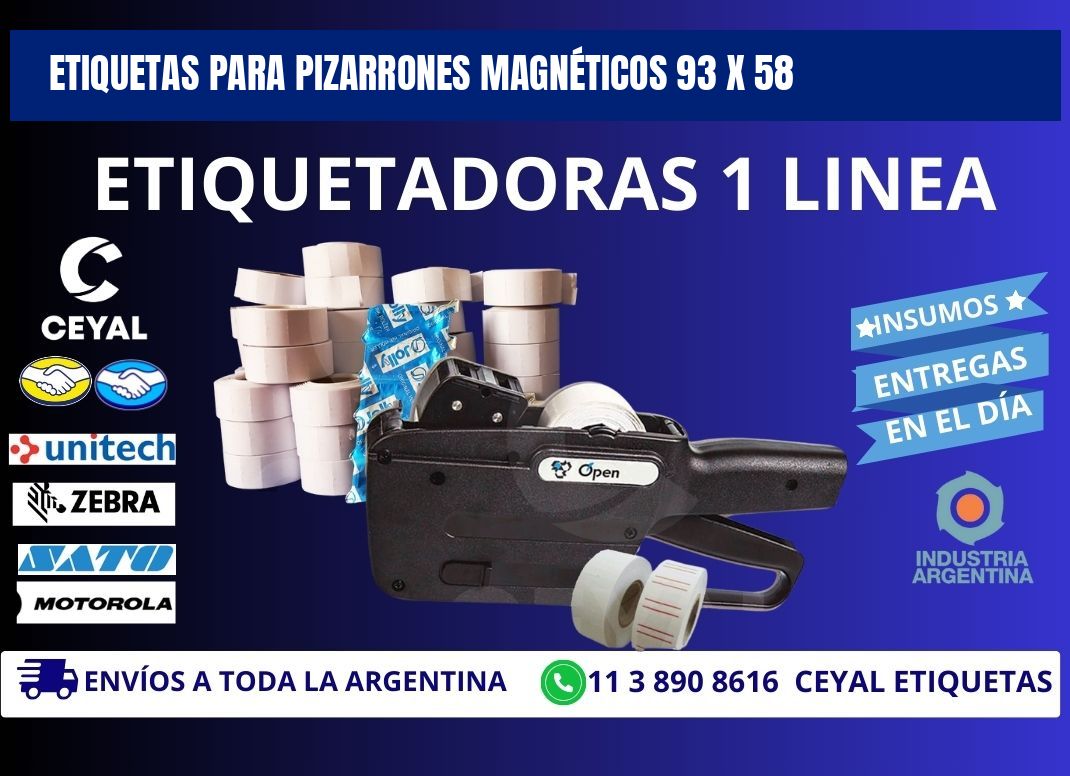 ETIQUETAS PARA PIZARRONES MAGNÉTICOS 93 x 58