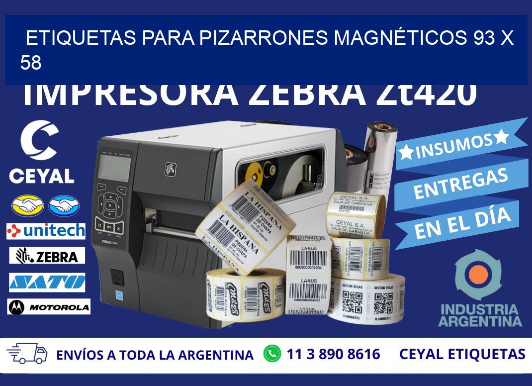 ETIQUETAS PARA PIZARRONES MAGNÉTICOS 93 x 58