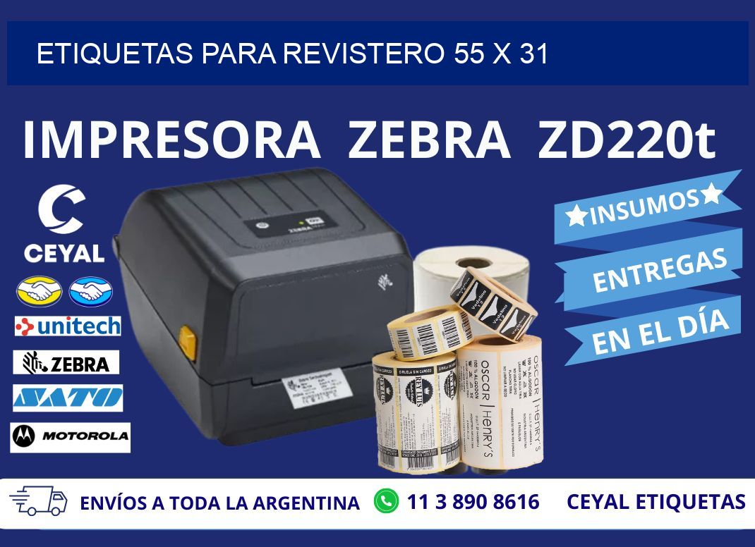 ETIQUETAS PARA REVISTERO 55 x 31